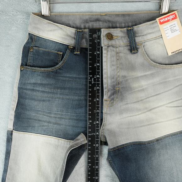 Wrangler Shorts Boys 25x10.5 Patchwork Bandit Prototype Straight Leg Adjustable - Picture 7 of 11